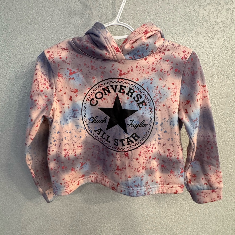 Converse All Star Pink and Blue Paint Splatter Hoodie